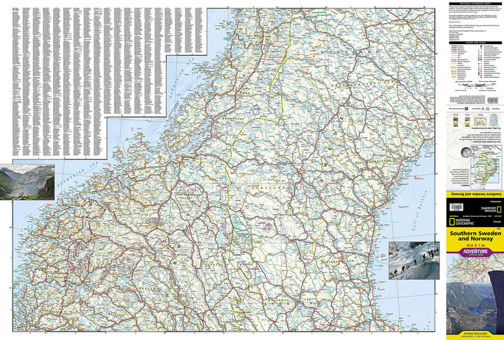 Carte routière - Suède Sud & Norvège Sud | National Geographic carte pliée National Geographic 