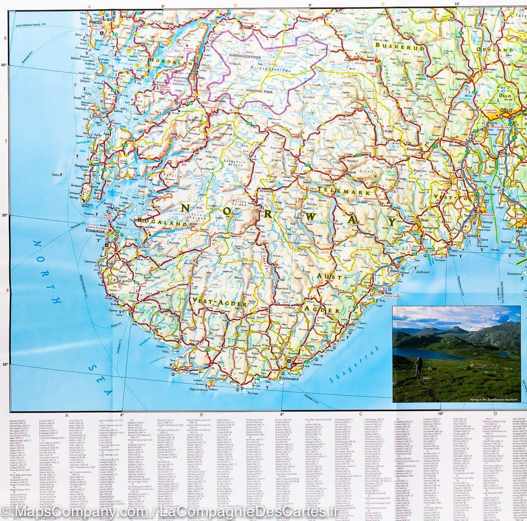 Carte routière de la Suède Sud &#038; Norvège Sud | National Geographic - La Compagnie des Cartes