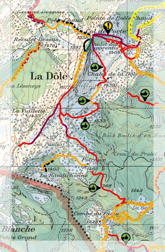 Carte Supertrail - Nyon, La Dôle | Supertrail Map carte pliée Supertrail Map 