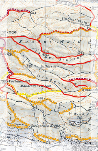Carte Supertrail - Wienerwald Sud | Supertrail Map carte pliée Supertrail Map 