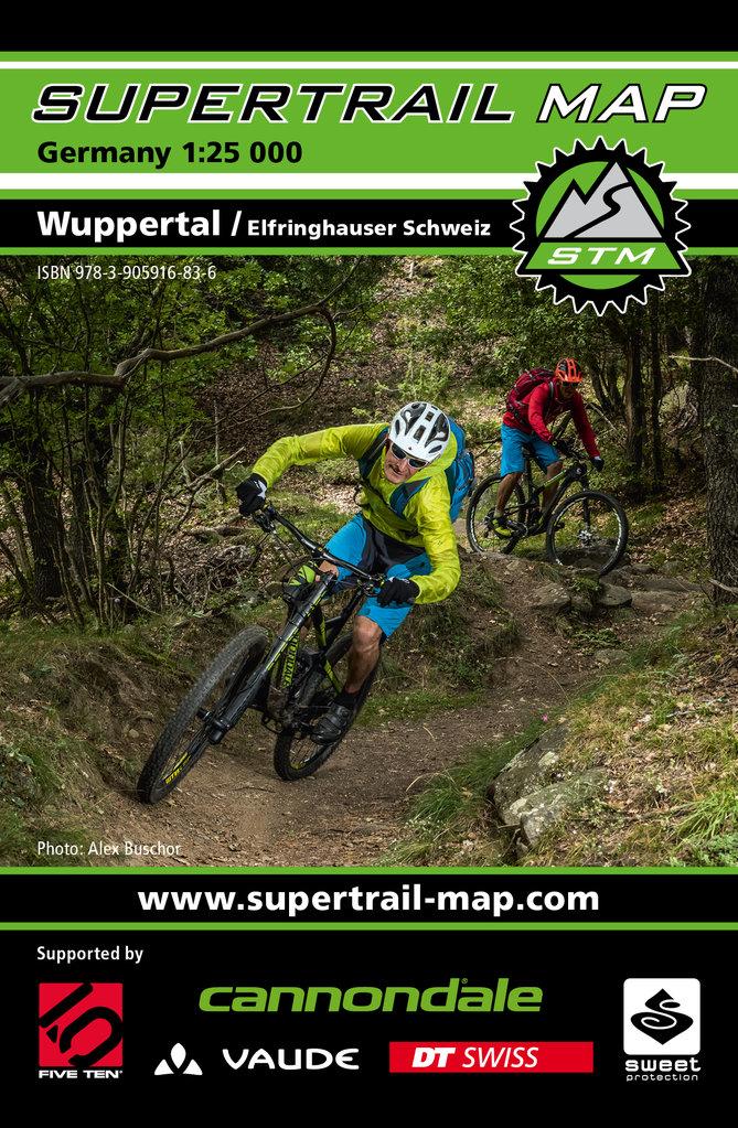 Carte Supertrail - Wuppertal, Elfringhauser Schweiz | Supertrail Map carte pliée Supertrail Map 