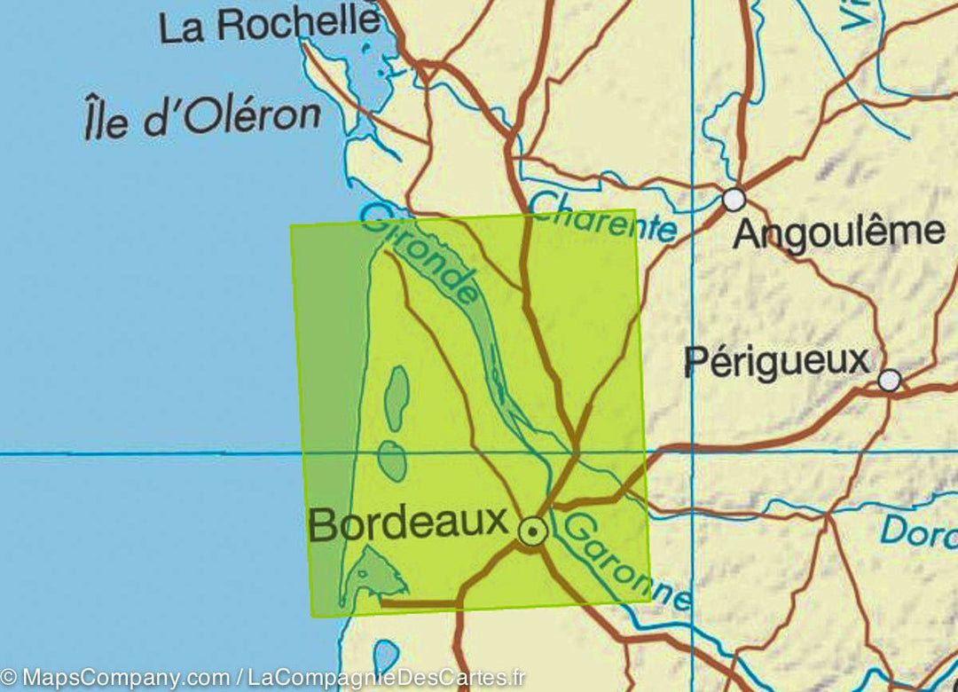 Carte TOP 100 n° 145 - Bordeaux, Arcachon & Médoc (Gironde) | IGN carte pliée IGN 
