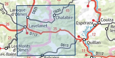 Carte TOP 25 n° 2247 OT - Lavelanet, Montségur & lac de Montbel (Pyrénées) | IGN carte pliée IGN 