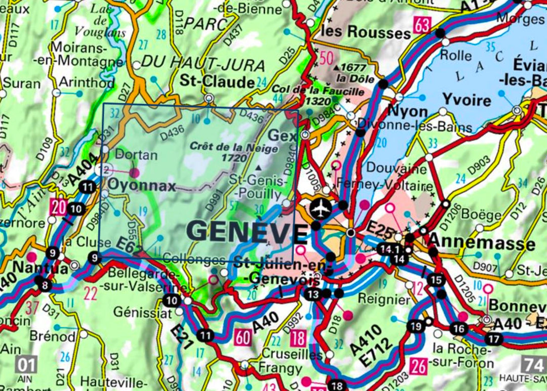 Carte TOP 25 n° 3328 OT - Crêt de la Neige, Oyonnax & Lélex (PNR du Haut Jura) | IGN carte pliée IGN 