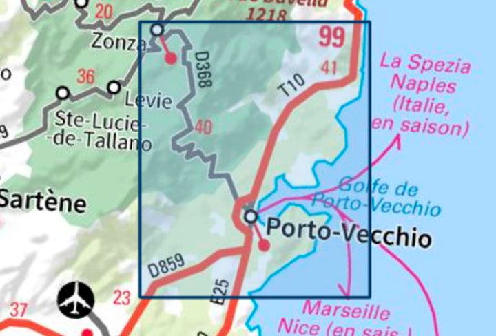 Carte TOP 25 n° 4254 ET - Porto-Vecchio (PNR de Corse) | IGN carte pliée IGN 