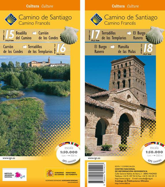 Carte topographique - Camino Santiago: Boadilla-Mansilla | CNIG carte pliée CNIG 