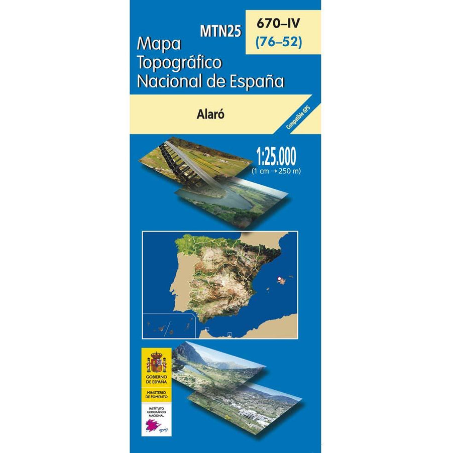 Carte topographique de l'Espagne - Alaró (Mallorca), n° 0670.4 | CNIG - 1/25 000 carte pliée CNIG 