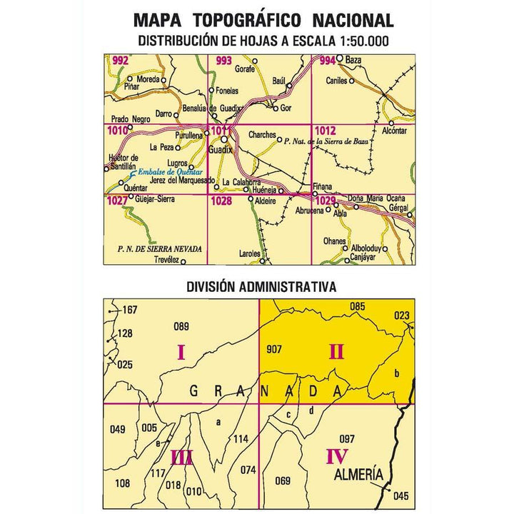 Carte topographique de l'Espagne - Charches, n° 1011.2 | CNIG - 1/25 000 carte pliée CNIG 