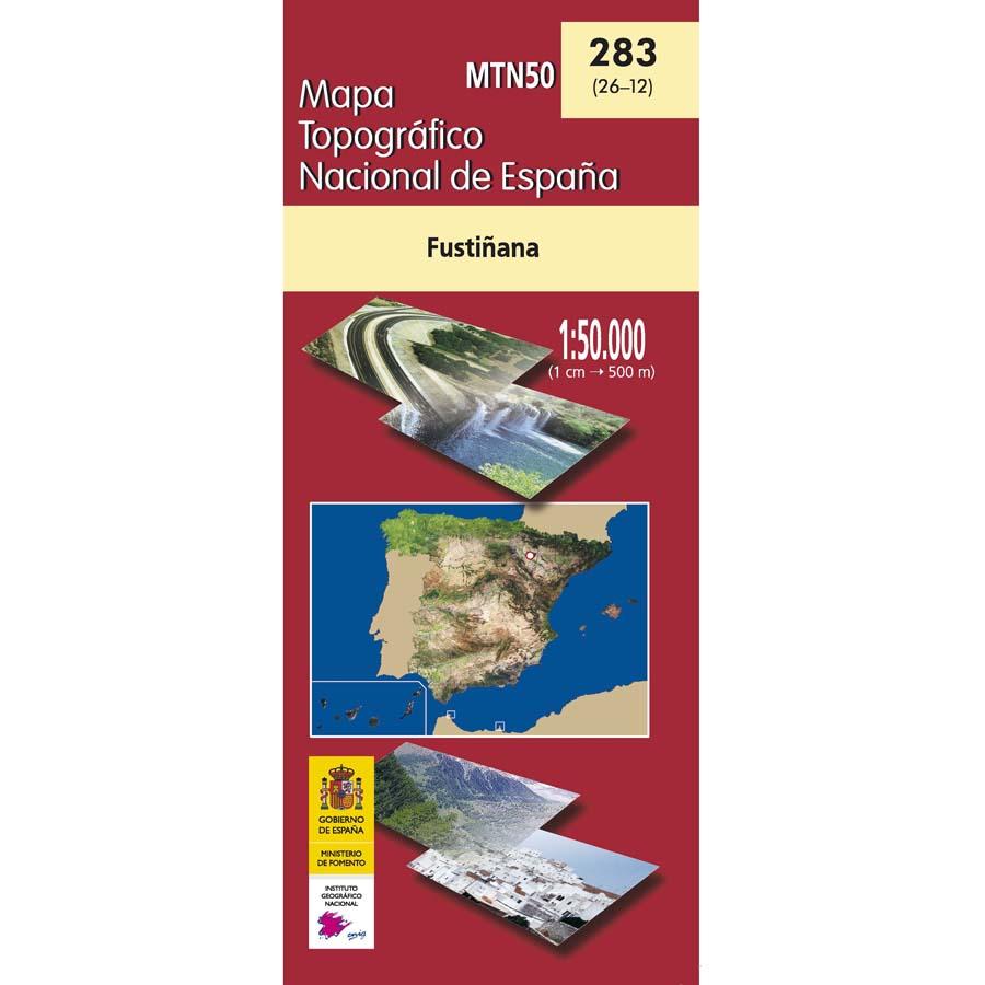 Carte topographique de l'Espagne - Fustiñana, n° 0283 | CNIG - 1/50 000 carte pliée CNIG 