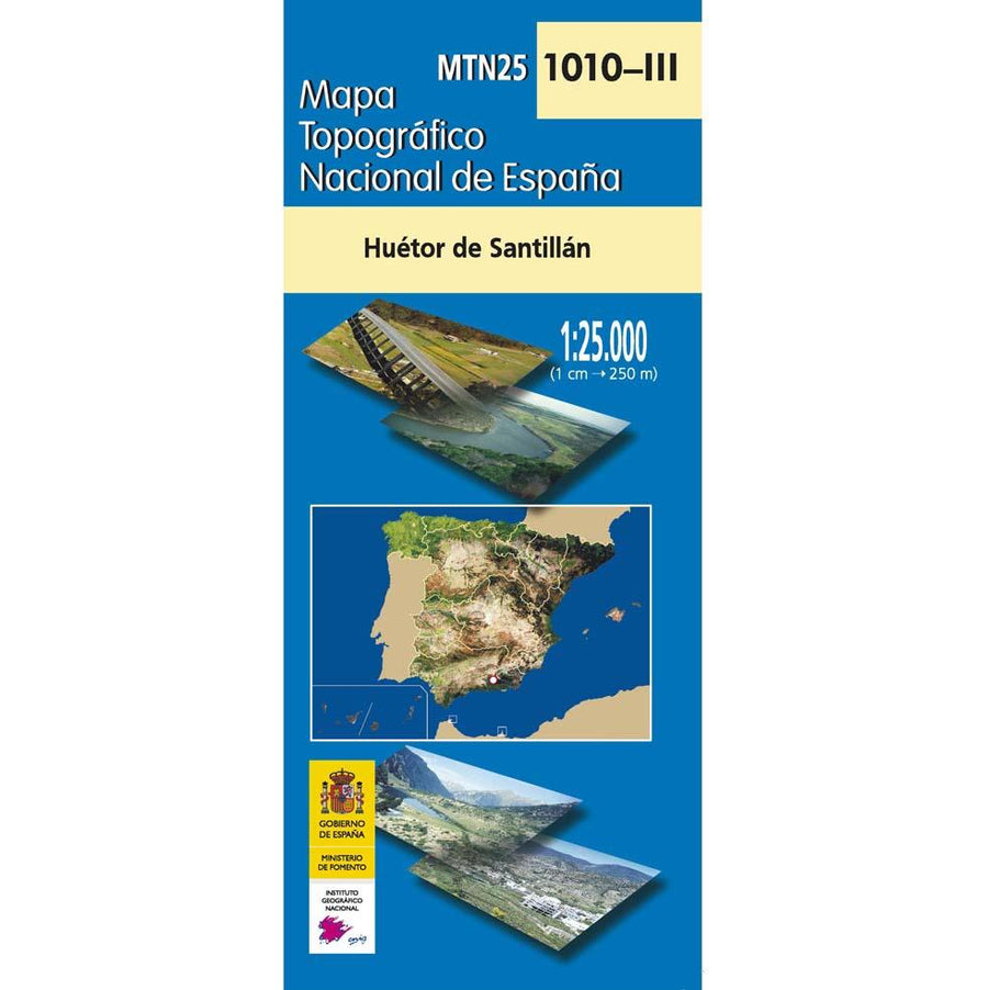 Carte topographique de l'Espagne - Huétor de Santillán, n° 1010.3 | CNIG - 1/25 000 carte pliée CNIG 