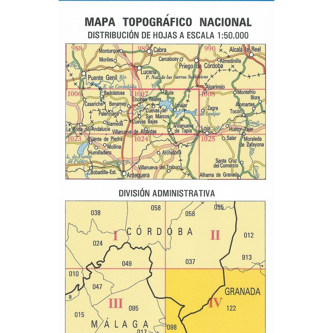 Carte topographique de l'Espagne n° 1007.4 - Villanueva de Tapia | CNIG - 1/25 000 carte pliée CNIG 