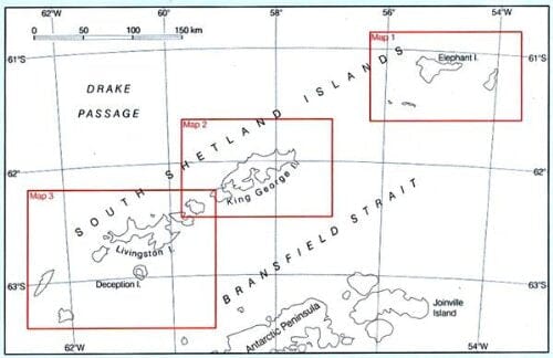 Carte topographique des îles Shetland du Sud | British Antarctic Survey carte pliée British Antarctic Survey 