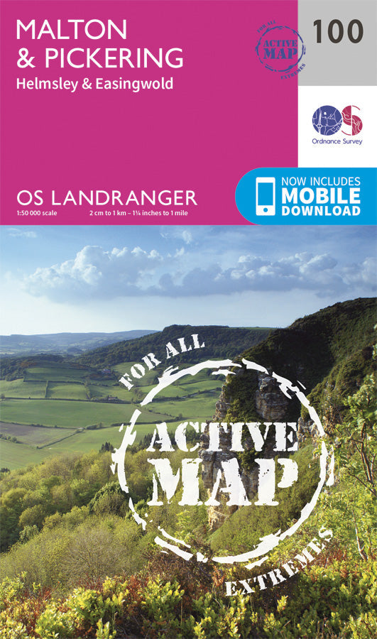 Carte topographique n° 100 - Malton, Pickering (Grande Bretagne) | Ordnance Survey - Landranger carte pliée Ordnance Survey Plastifiée 