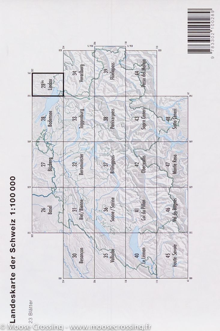 Carte de la région de Lindau (Allemagne, Suisse) | Swisstopo - La Compagnie des Cartes