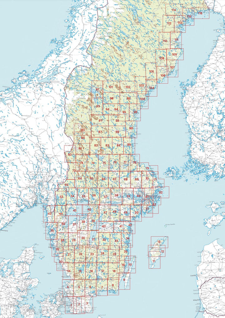 Carte topographique n° 49 - Katrineholm (Suède) | Norstedts - Sverigeserien carte pliée Norstedts 
