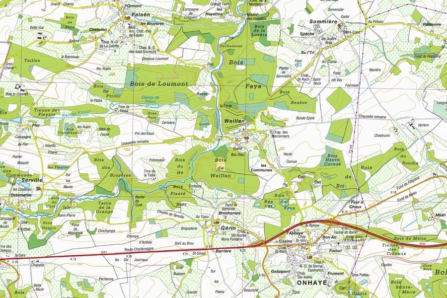 Carte topographique n° 49/1-2 - Anthisnes, Comblain-au-Pont (Belgique) | NGI topo 20 carte pliée IGN Belgique 