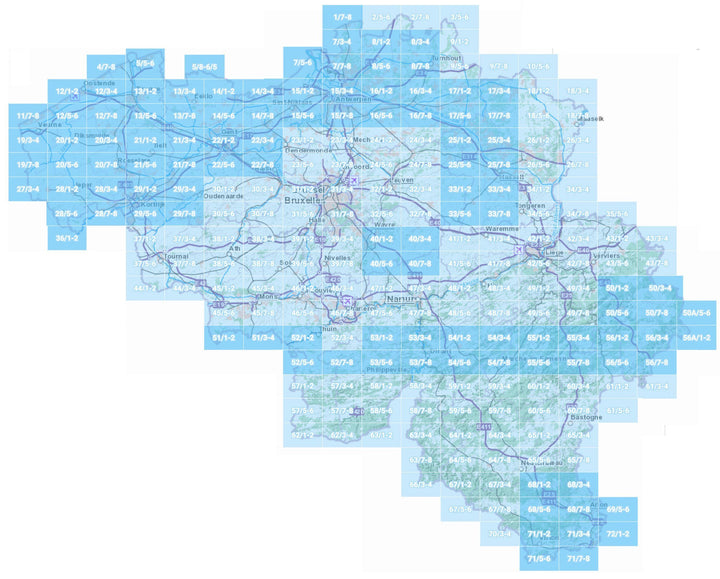 Carte topographique n° 50/1-2 - Sart (Belgique) | NGI topo 25 carte pliée IGN Belgique 