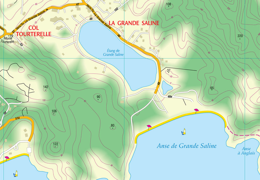 Carte topographique - Saint-Barthélemy, St. Barth's (French Caribbean) | Kasprowski carte pliée Kasprowski 