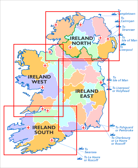 Carte touristique - Irlande Ouest | Ordnance Survey carte pliée Ordnance Survey 
