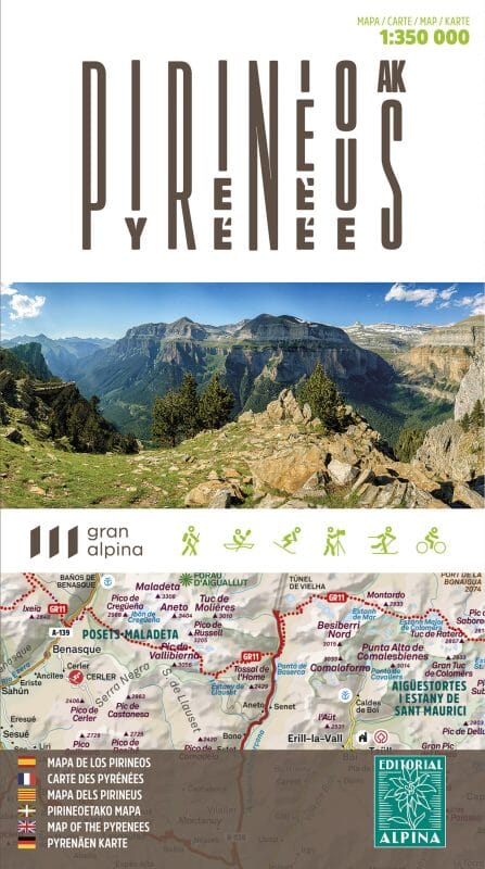 Carte touristique - Pyrénées | Alpina carte pliée Editorial Alpina 
