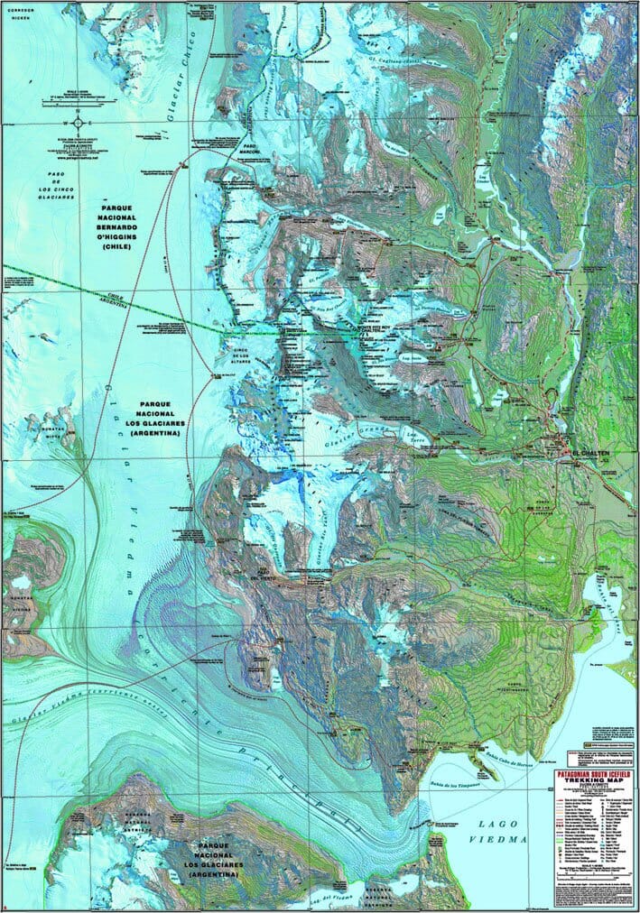 Champ de glace sud de la Patagonie et Monte Fitz Roy | Zagier y Urruty carte pliée Zagier y Urruty 