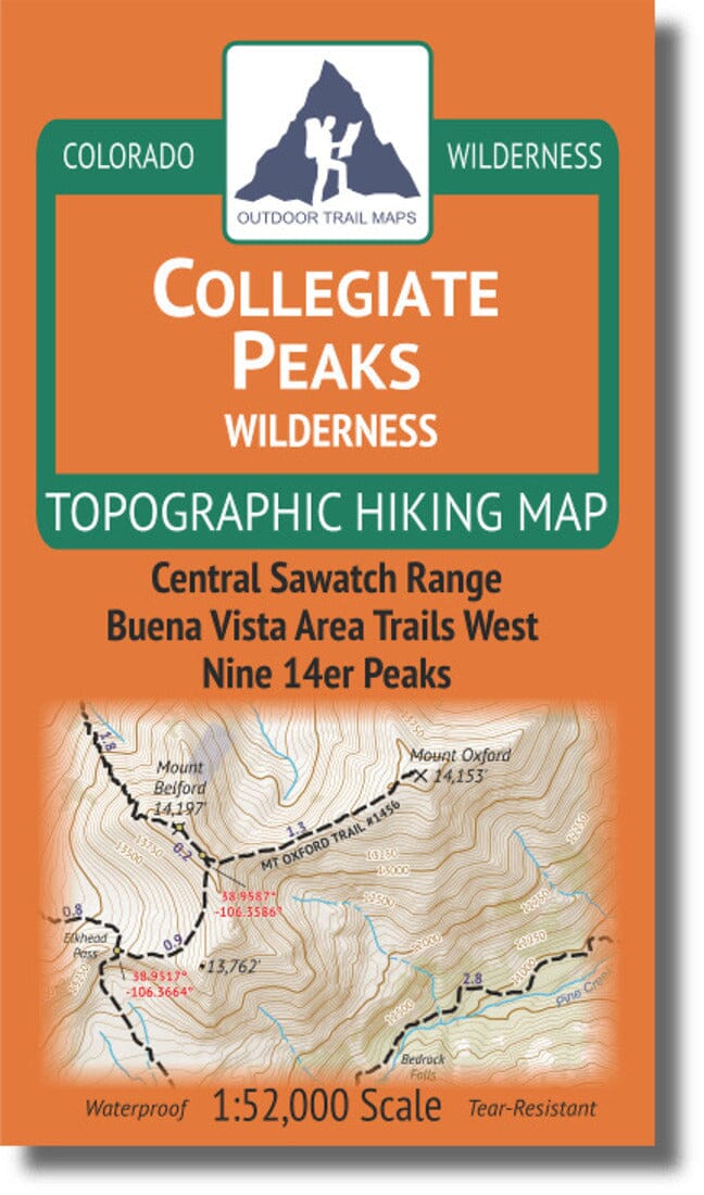 Collegiate Peaks Wilderness 1:52k | Outdoor Trail Maps LLC carte pliée 
