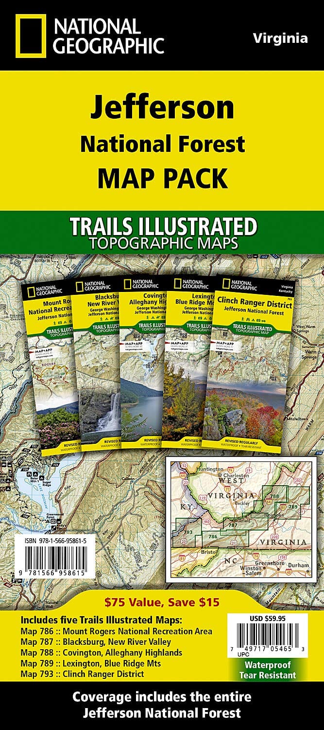 Jefferson National Forest [Map Pack Bundle] | National Geographic carte pliée 