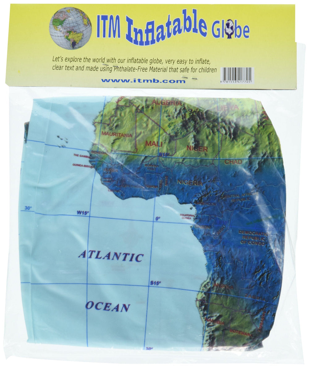 Globe gonflable de 40 cm - Monde physique (en anglais) | ITM globe ITM 