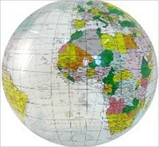Globe gonflable de 41 cm - Monde politique avec océans transparents (en anglais) | ITM globe ITM 