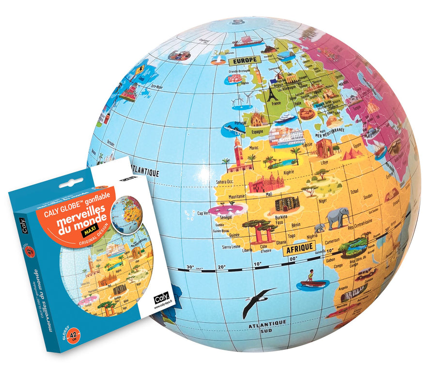 Globe gonflable de 42 cm - Merveilles du monde (pour enfants) | Calytoys globe Calytoys 