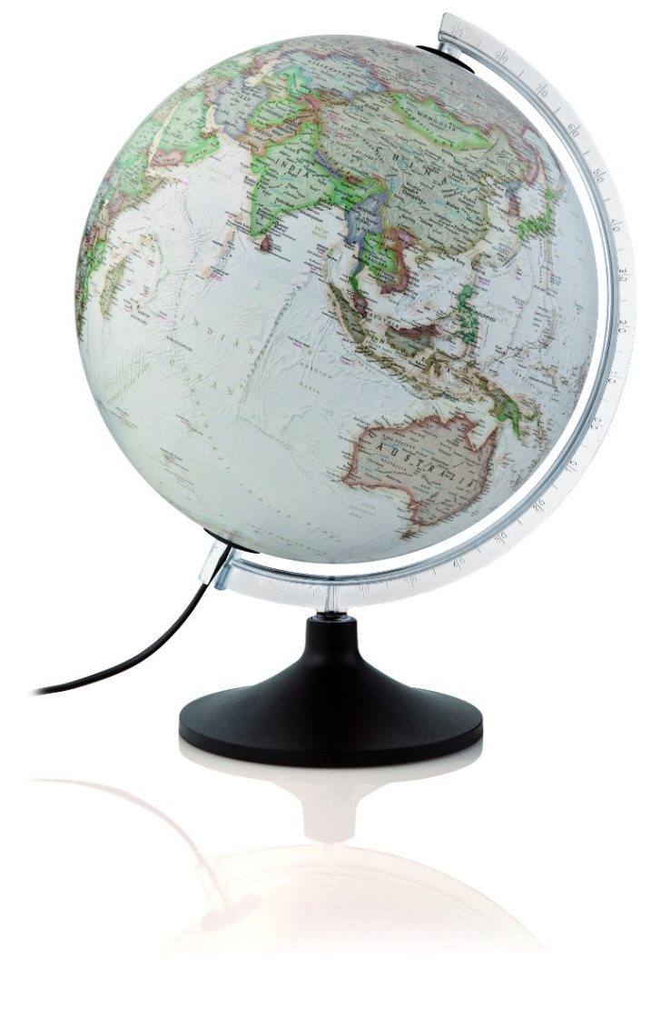Globe lumineux "Carbon" de style antique - diamètre 30 cm, en français | National Geographic globe National Geographic 