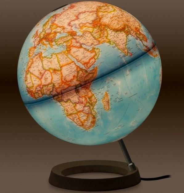 Globe lumineux "Neon" de style classique - diamètre 30 cm, en français | National Geographic globe National Geographic 