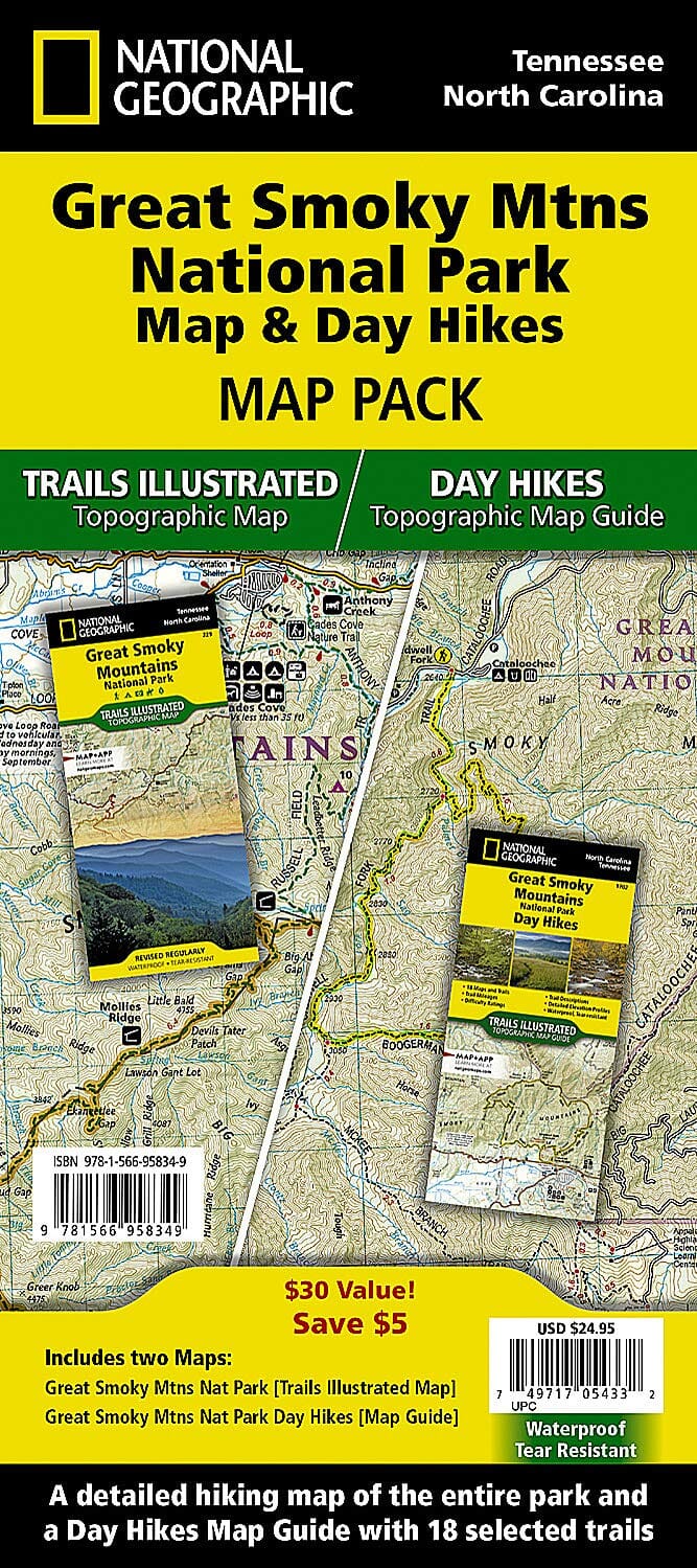 Great Smoky Mountains National Park Map & Day Hikes [Map Pack Bundle] | National Geographic carte pliée 