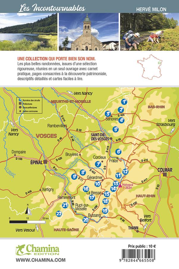 Guide de balades - Les Vosges Côté Montagne, 22 randos | Chamina guide de randonnée Chamina 