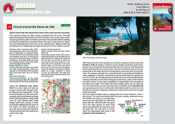 Guide de randonnée (en anglais) - Costa Blanca | Rother guide de randonnée Rother 
