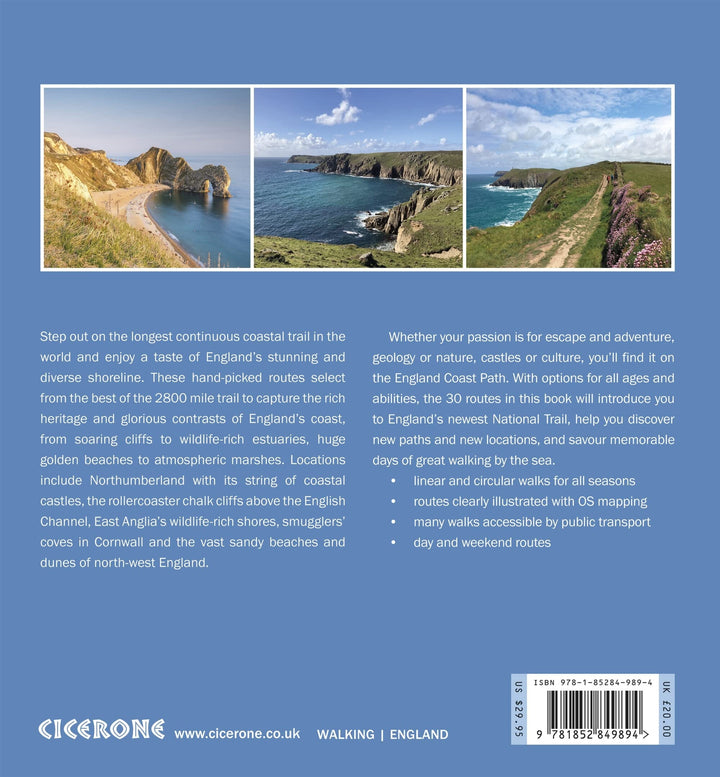 Guide de randonnées (en anglais) - Great Walks on the England Coast Path, 30 classic walks on the longest National Trail | Cicerone guide de randonnée Cicerone 