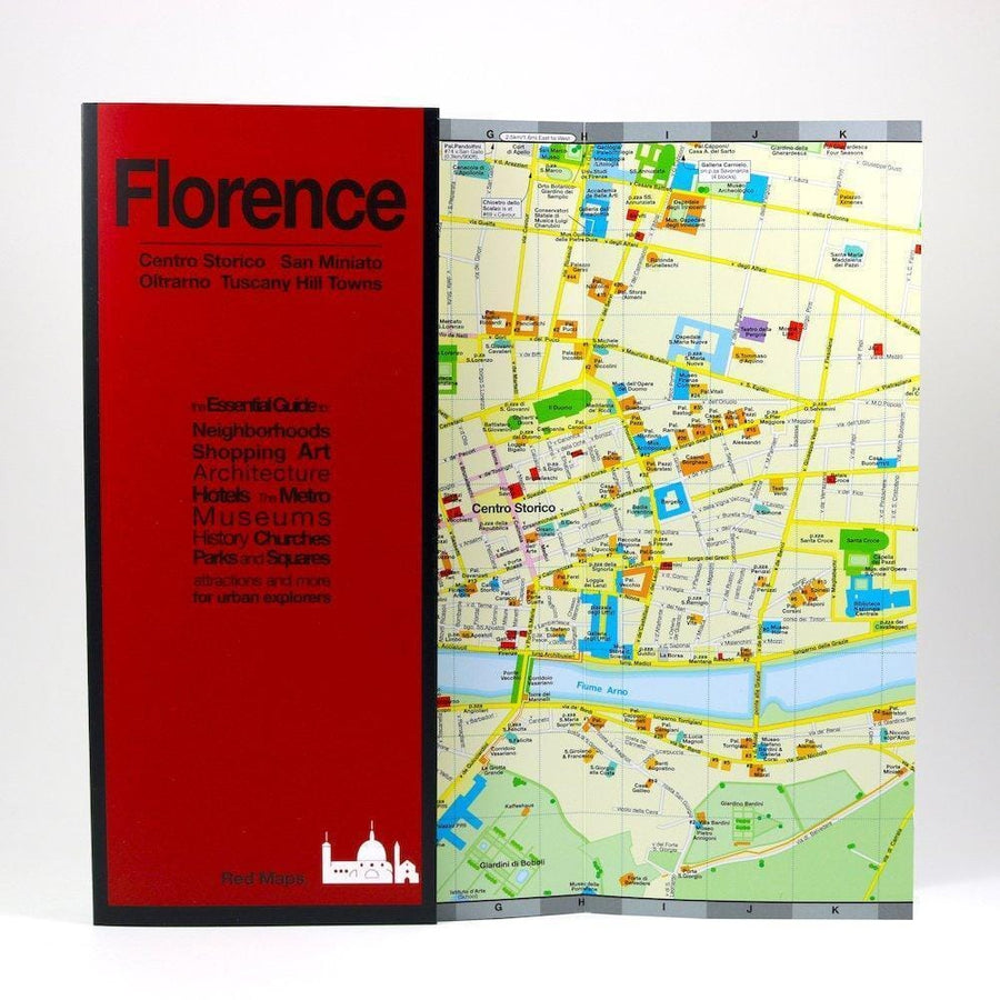 Florence city travel guide | Red Maps City Plan 