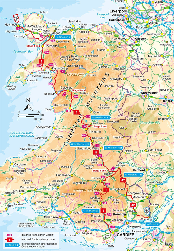 Guide vélo (en anglais) - Cycling Lôn Las Cymru, 250 miles through the heart of Wales | Cicerone guide vélo Cicerone 