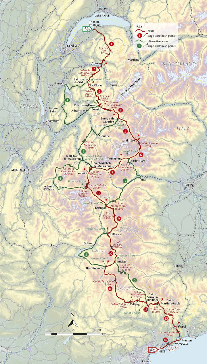 Guide vélo (en anglais) - Route des Grandes Alpes | Cicerone guide de conversation Cicerone 