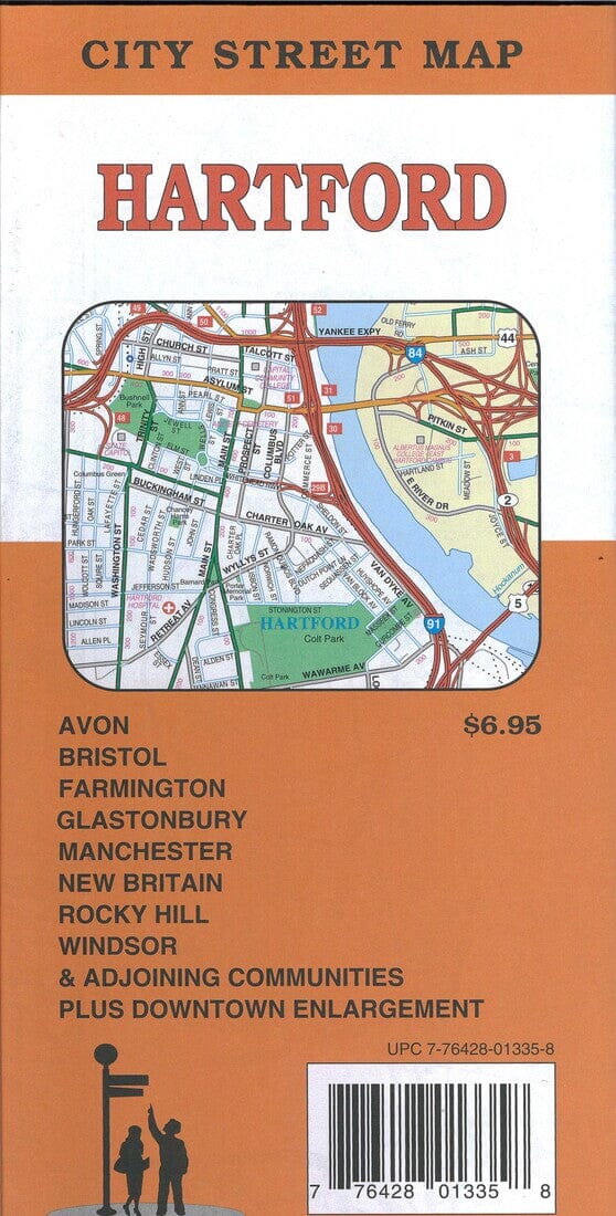 Hartford : city street map | GM Johnson carte pliée 
