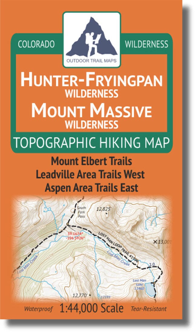 Hunter-Fryingpan / Mount Massive Wilderness 1:44k | Outdoor Trail Maps LLC carte pliée 