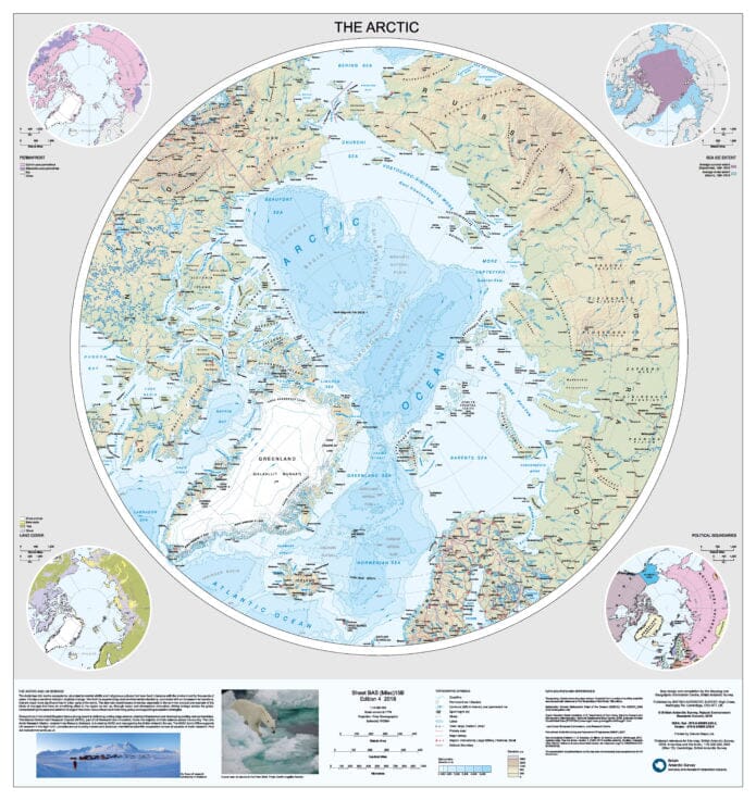 L'Antarctique et l'Arctique 1:10 000 000 | British Antarctic Survey carte pliée British Antarctic Survey 