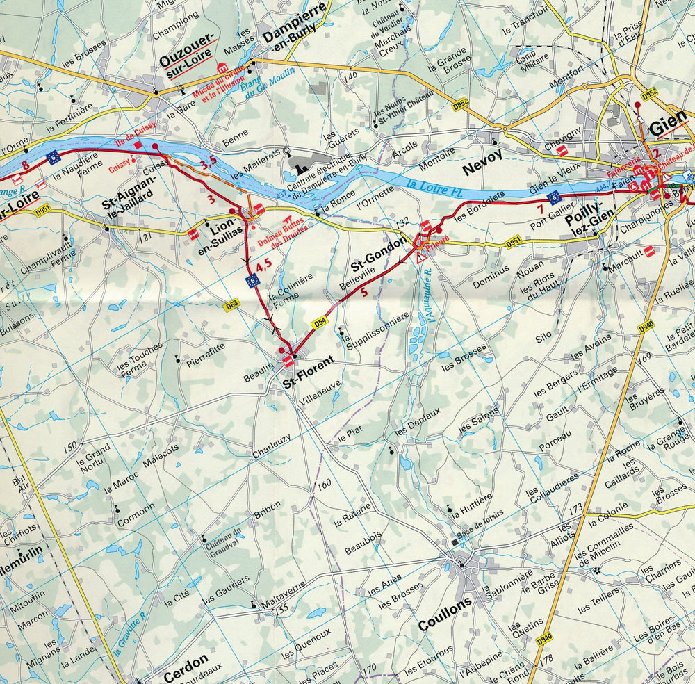 Lot de 6 cartes cyclistes - Eurovelo 6, Partie 1 : De l'Atlantique au Rhin | Huber carte pliée Huber 