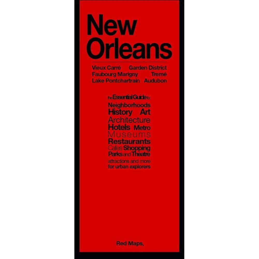 Nouvelle-Orléans, La : Quartier français, Centre-ville, Garden District, City Park, Audubon, Uptown, Marigny | Cartes rouges carte pliée Red Maps 