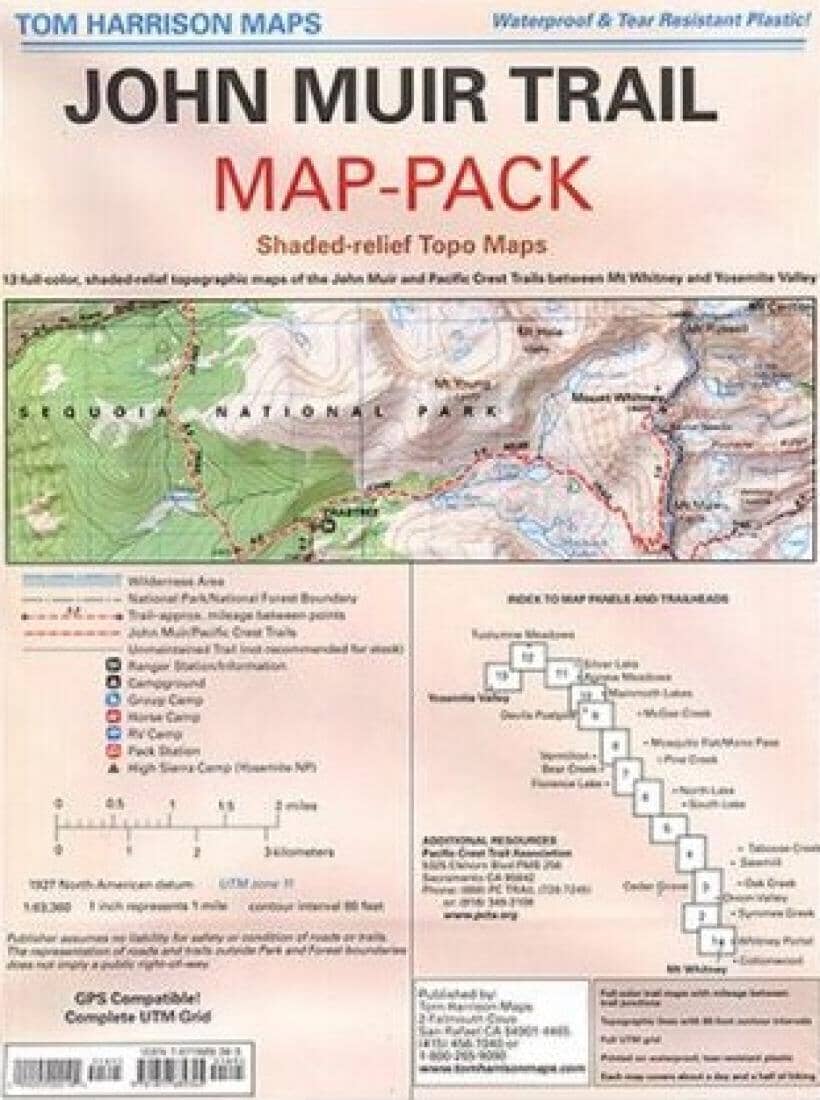 John Muir Trail Map Pack by Tom Harrison Maps