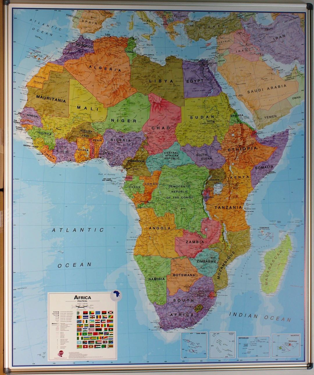 Panneau épinglable (en anglais) - Afrique politique - 100 x 120 cm | Maps International panneau épinglable Maps International 