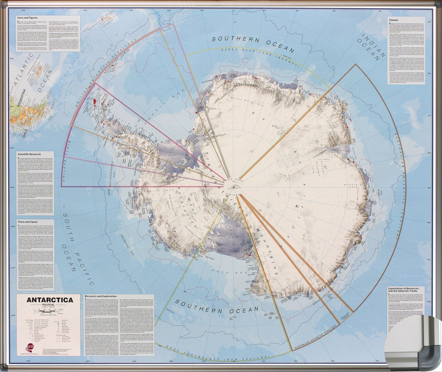 Panneau épinglable (en anglais) - Antarctique - 120 x 100 cm | Maps International panneau épinglable Maps International 