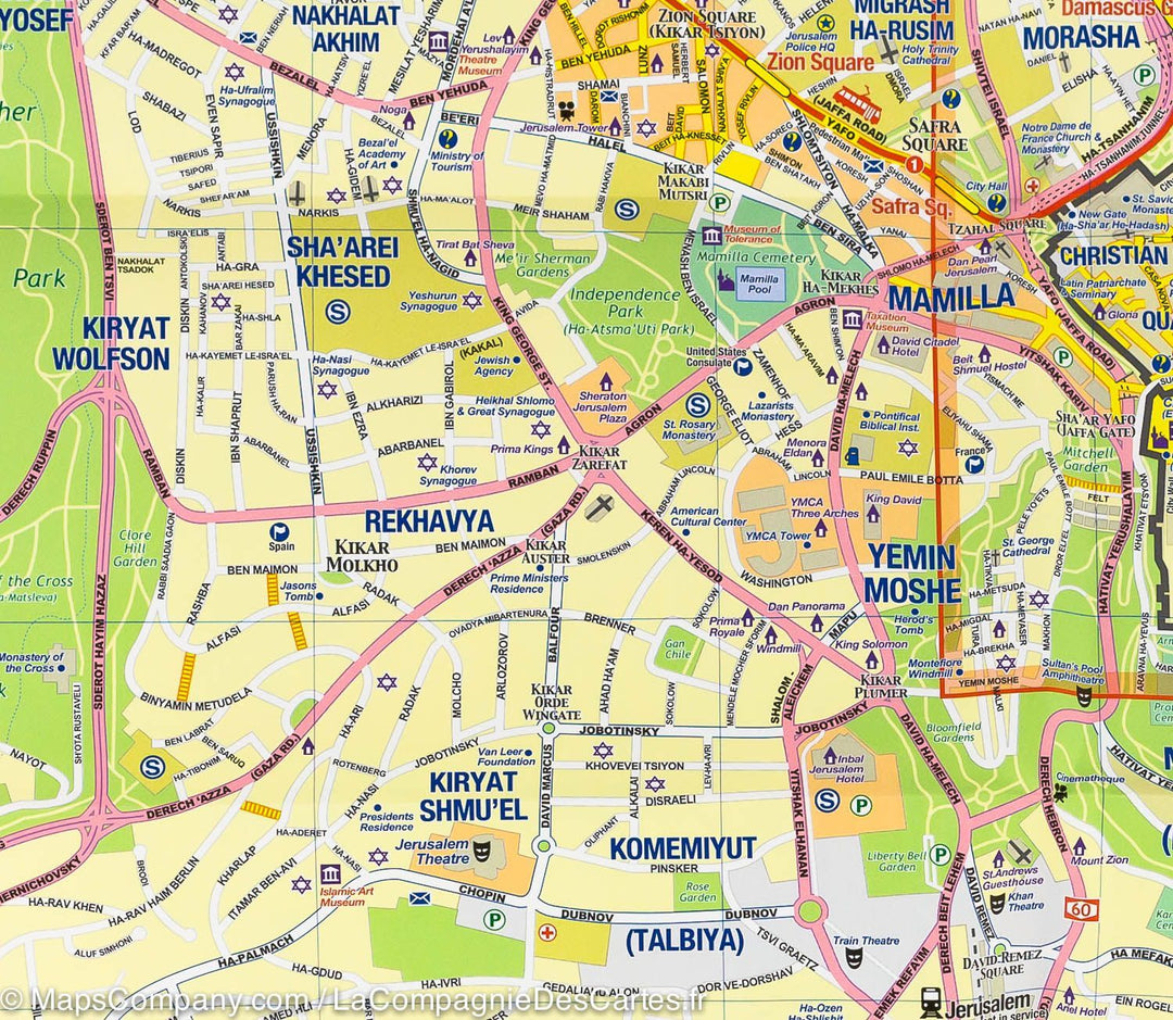 Plan de Jérusalem & Carte de la Terre Sainte | ITM carte pliée ITM 