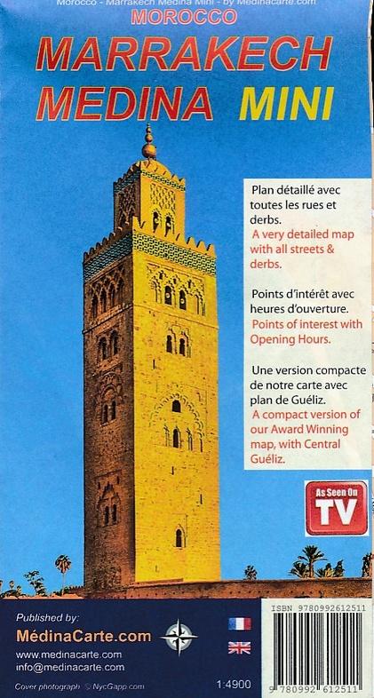 Plan de poche - Medina de Marrakech carte pliée MédinaCarte 