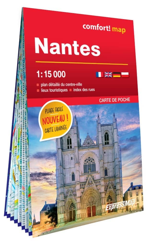 Plan de poche plastifié - Nantes mini | Express Map carte pliée Express Map 